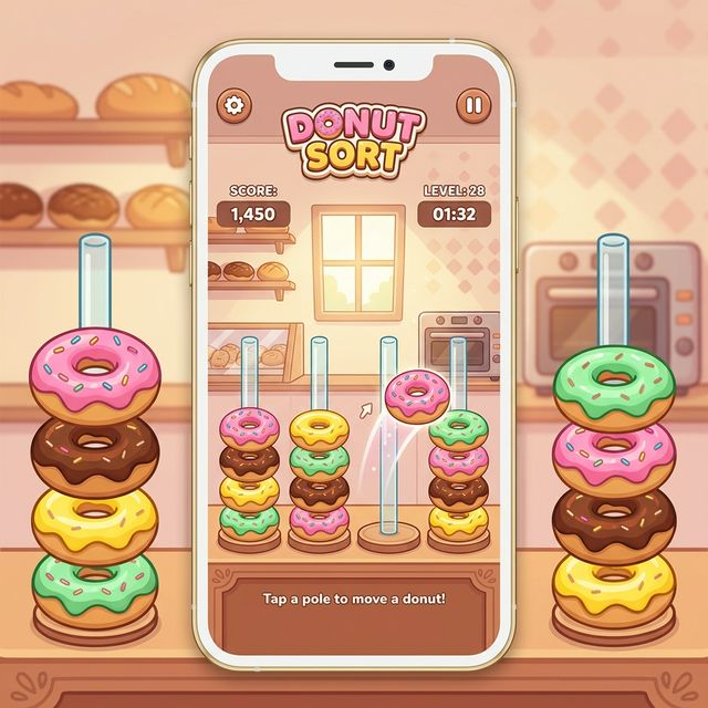 Donut Sort gameplay screenshot